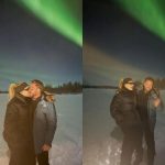 Wesley Safadão e esposa surgem sob aurora boreal em clima de romance