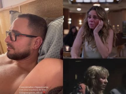 Paolla Oliveira registra Diogo Nogueira hipnotizado com cena de Heleninha em “Vale Tudo”