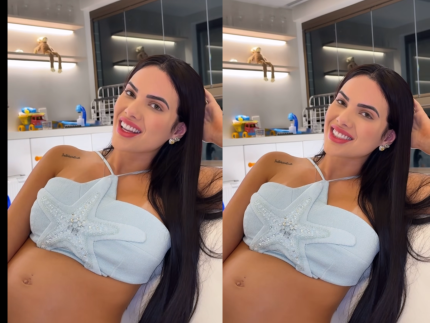 Emily Garcia comenta gravidez e afirma que Leo Dias já sabia : “Ele respeitou”