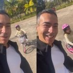César Tralli ensina filha com Ticiane Pinheiro a andar de bicicleta: “Momento mágico”