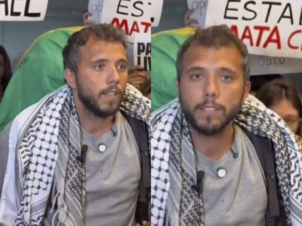 Thiago Ávila volta ao Brasil após prisão em Israel e faz discurso com críticas