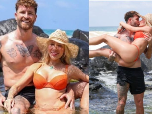 Em clima de despedida, Karoline Lima e Léo Pereira fazem ensaio em Noronha