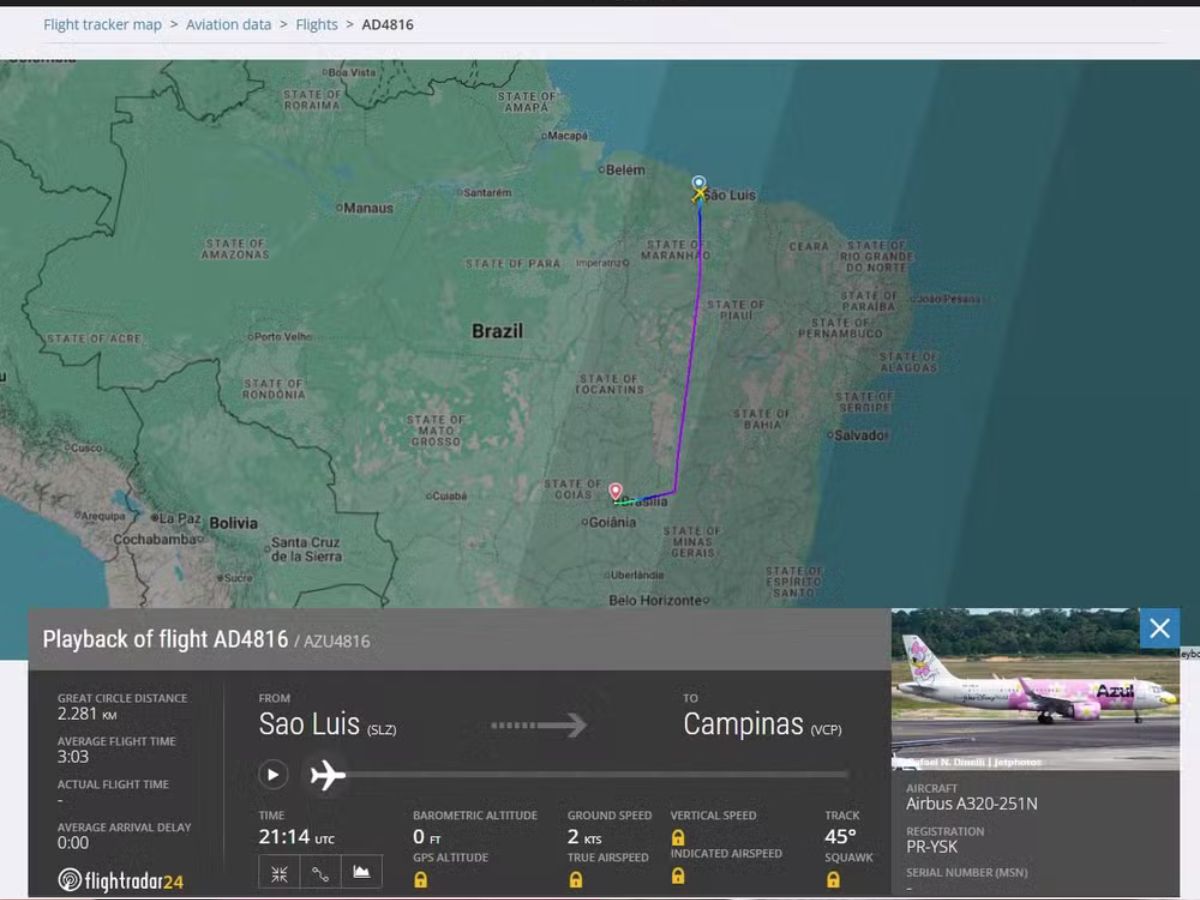 Reprodução / FlightRadar