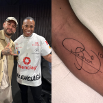 Neymar assina braço de empresário e gesto vira, literalmente, uma tatuagem