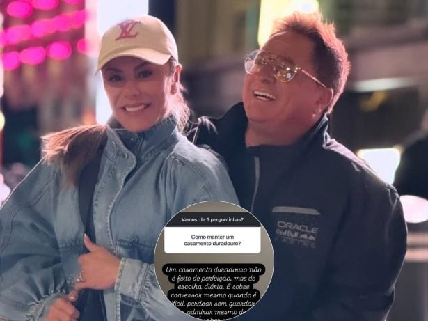 Casada com Leonardo há quase 30 anos, Poliana dá dicas de como manter casamento duradouro