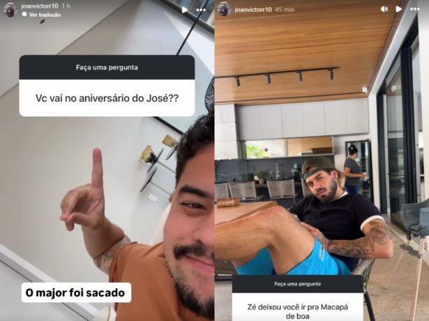 João Victor, amigo de Zé Felipe, revela que não irá ao aniversário do filho do cantor