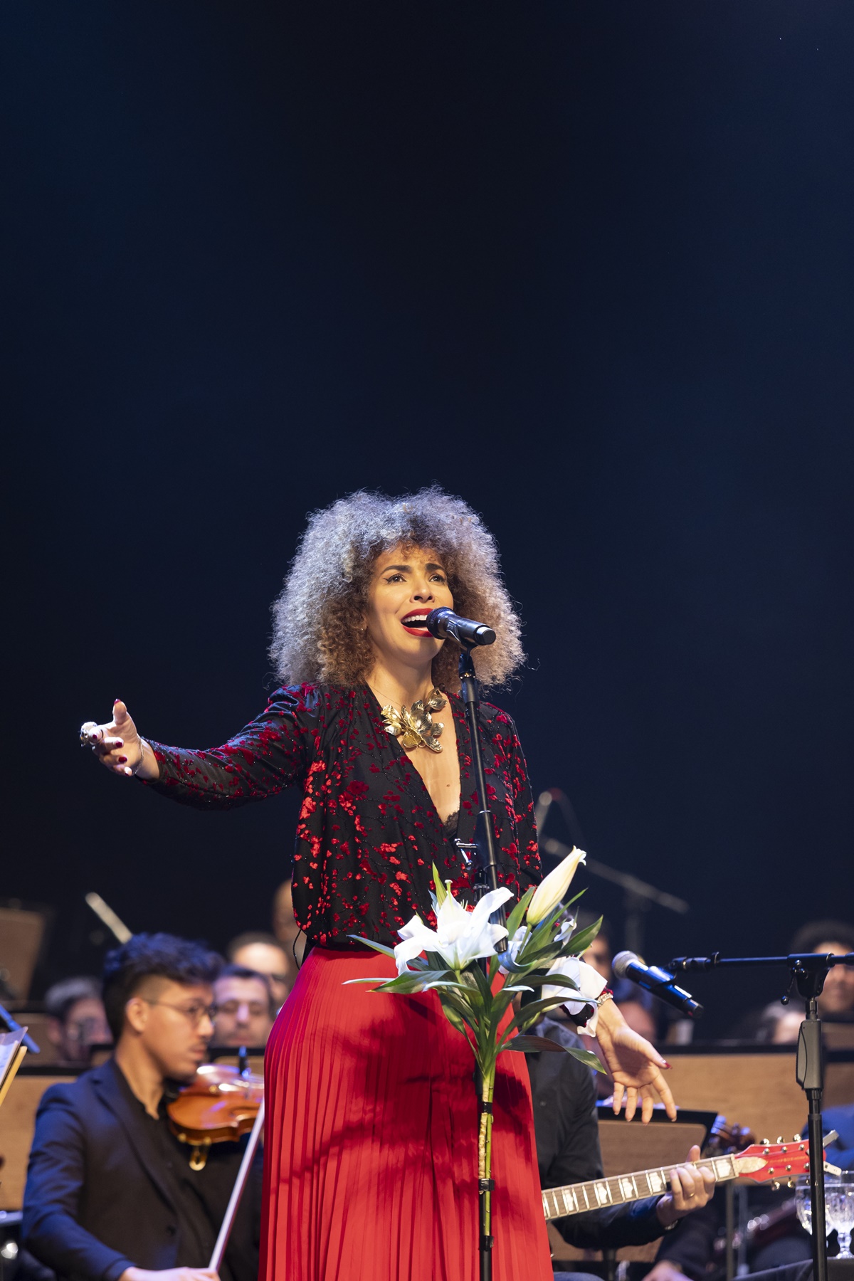 Vanessa da Mata e Orquestra Heliópolis unem o popular ao erudito em espetáculo no Teatro Bradesco / Foto: Bianca Tatamiya