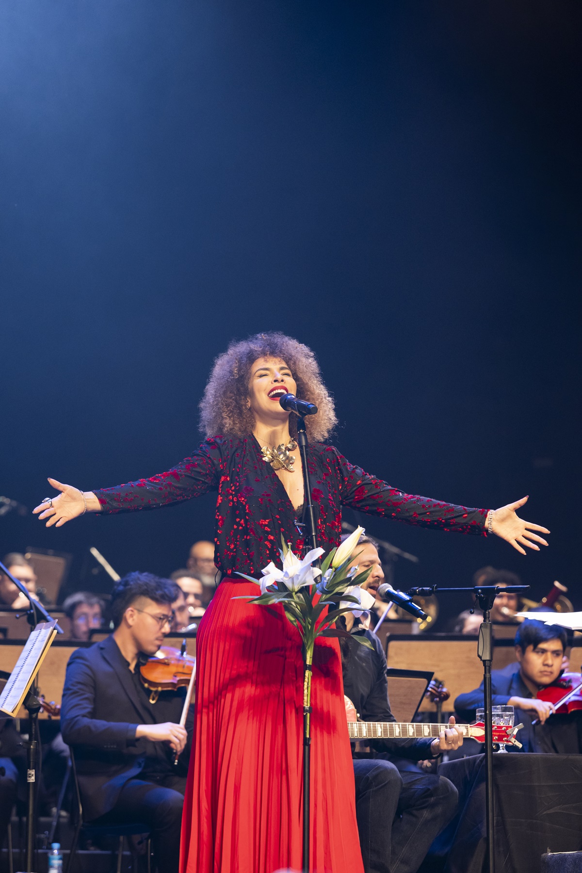 Vanessa da Mata e Orquestra Heliópolis unem o popular ao erudito em espetáculo no Teatro Bradesco / Foto: Bianca Tatamiya