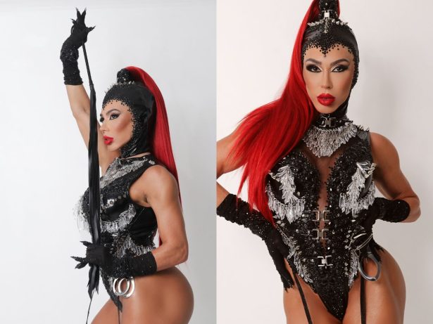 Andrea Andrade aposta em fantasia ousada para mini desfile da Porto da Pedra