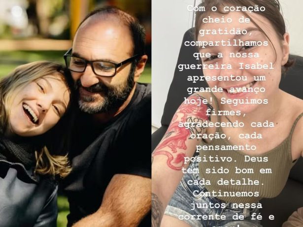 Pai de Isabel Veloso celebra melhora no quadro de saúde da filha