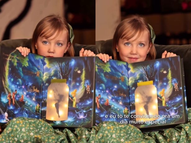 “Terra do Nunca”: filha caçula de Roberto Justus encanta ao mostrar convite de aniversário