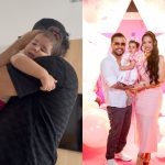 Filha de Victor Hugo, dupla de Diego, emociona ao não sair do colo do pai antes de viagem