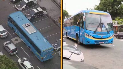 Bandidos sequestram ônibus, aterrorizam passageiros e faz motorista entrar em comunidade do Rio