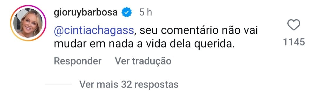 Reprodução: Instagram/Cíntia Chagas