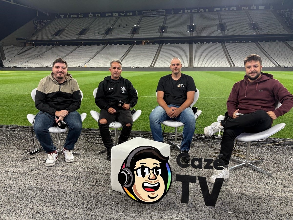 Equipe da CazéTV já posicionada na Neo Química Arena / Divulgação 