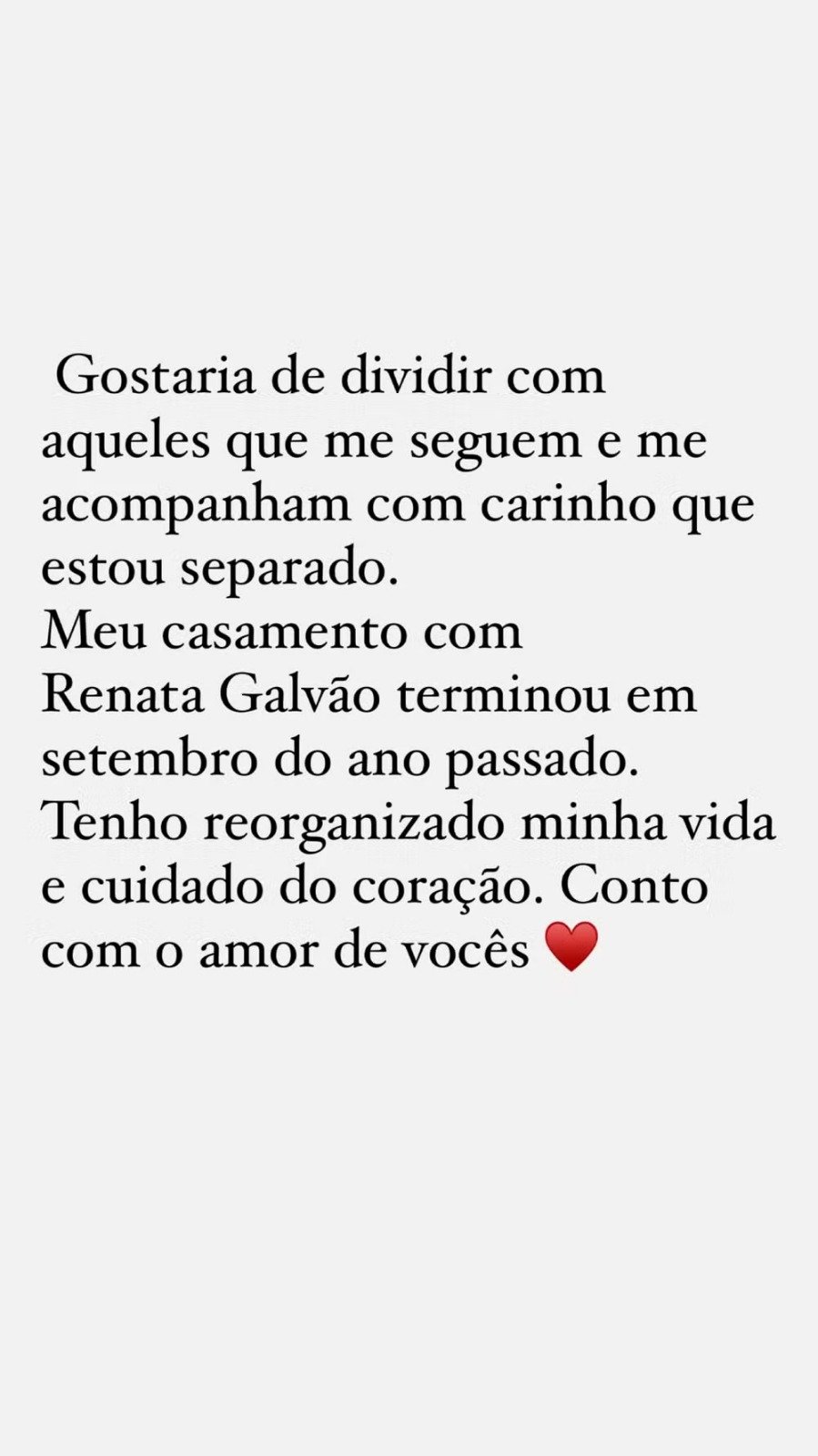 Paulo Miklos anuncia término com Renata Galvão (Reprodução/Instagram)