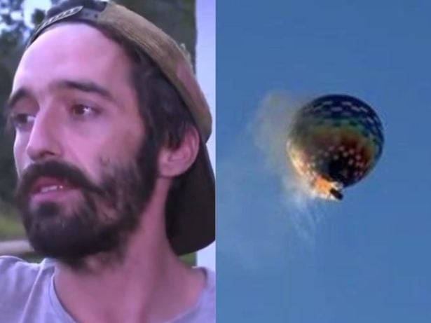 Sobrevivente de queda de balão se ajoelhou em frente à igreja logo após acidente