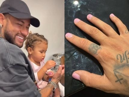 Neymar adere ao estilo “pai de menina” com unhas pintadas por Mavie