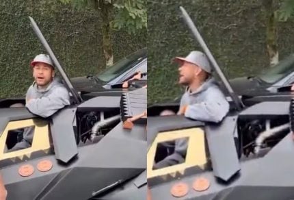 Neymar testa novo automóvel, réplica do Batmóvel, que custou mais de R$ 8 mi