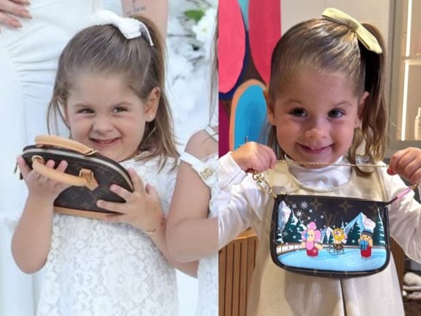 Quanto custa o look? Maria Flor chama atenção com mini bolsas de grife