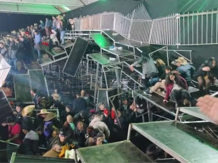 Arquibancada desaba e deixa 60 feridos durante rodeio no interior de SP