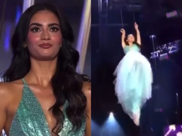 Modelo sofre queda de 3 metros ao vivo durante desafio no “Miss Universo Latina”