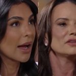Cíntia Chagas e Luiza Brunet expõem marcas da violência no “Domingo Espetacular”