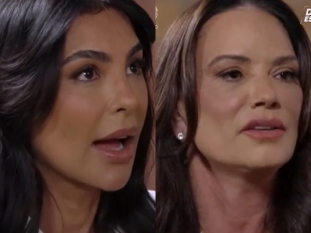 Cíntia Chagas e Luiza Brunet expõem marcas da violência no “Domingo Espetacular”