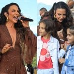 Ivete Sangalo recebe as filhas no palco durante gravação do “Ivete Clareou”