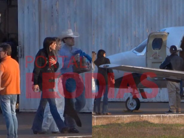 Juntos, Ana Castela e Zé Felipe foram de jato de Londrina para show em Buritama (SP)