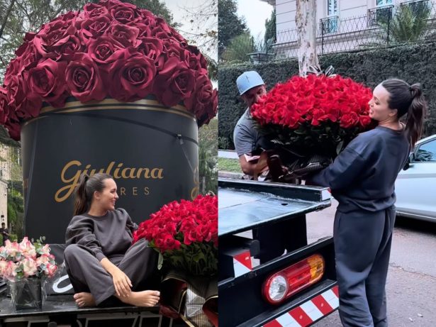 Nattan envia caminhão de flores gigantes para Rafa Kalimann e para a filha, Zuza