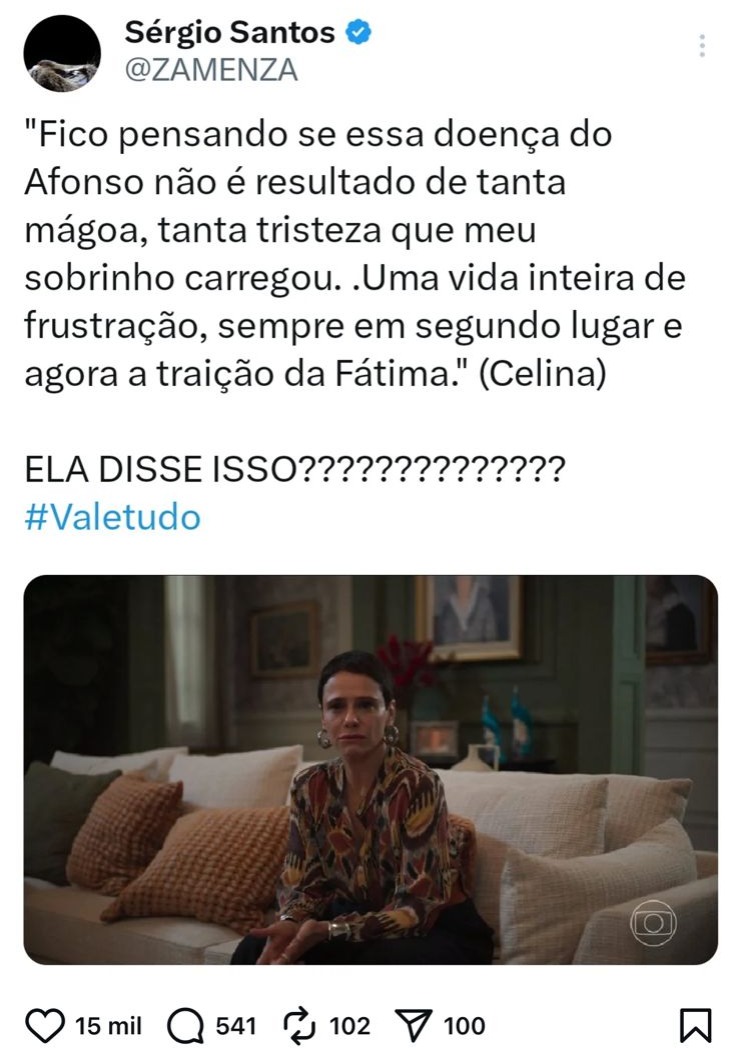 Reprodução: X/@ZAMENZA Reprodução: X/@ZAMENZA