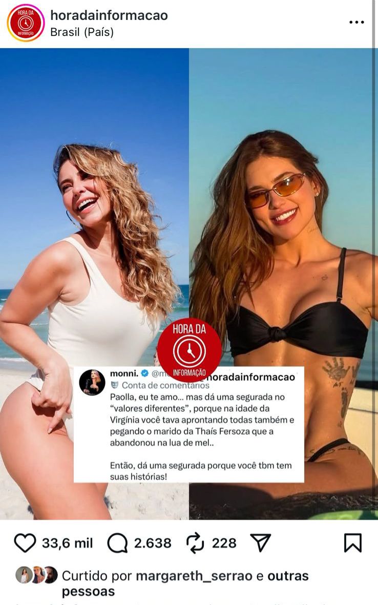 Foto/Instagram/@margareth_serrao/@paollaoliveira