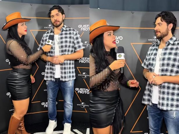Jornalista fica nervosa ao entrevistar Gustavo Mioto e o confunde com Murilo Huff