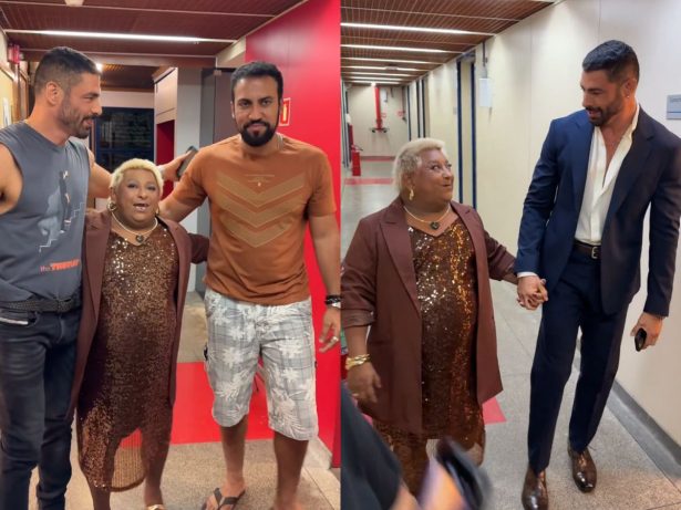Do Rancho do Maia para Globo: Patixa Teló tieta Cauã Reymond nos bastidores da emissora