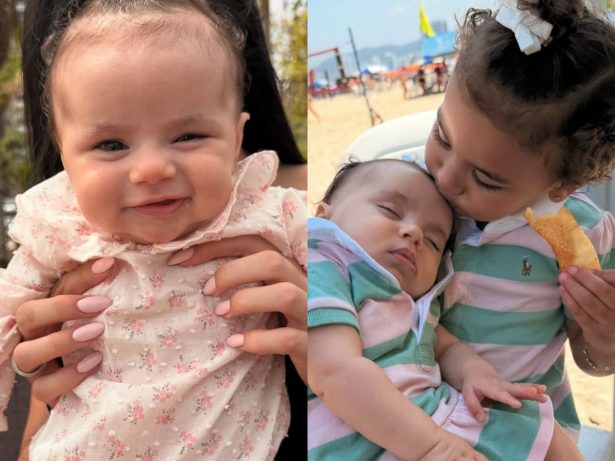 Bruna Biancardi abre álbum de fotos com as filhas de Neymar Jr., Mavie e Mel