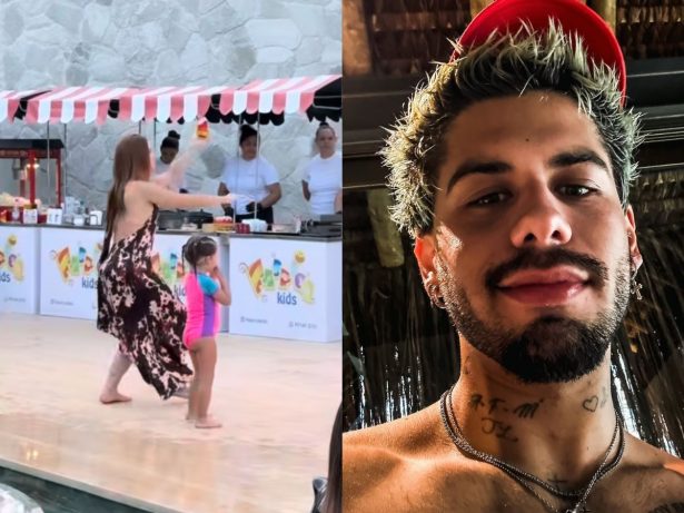 Virginia curte festinha à beira da piscina com Maria Alice ao som de Zé Felipe