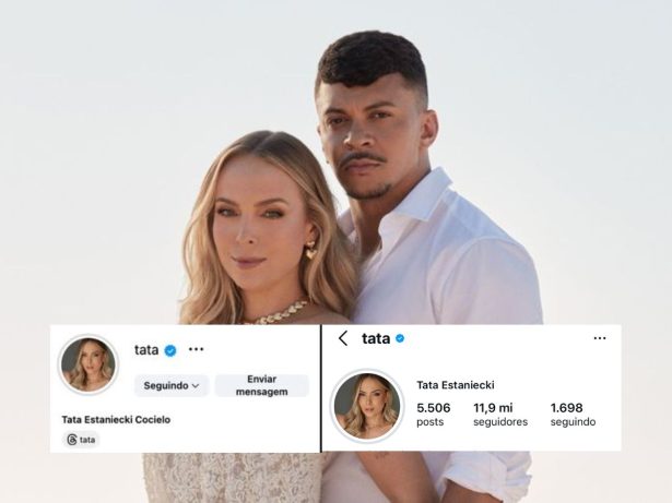 Tata Estaniecki retira sobrenome de Cocielo das redes sociais após anúncio de separação