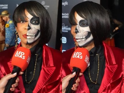 Rita Batista se transforma na “Senhora do Tempo” e impressiona em baile de Halloween