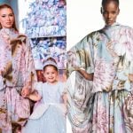 Virginia usou vestido floral na festa de Maria Flor