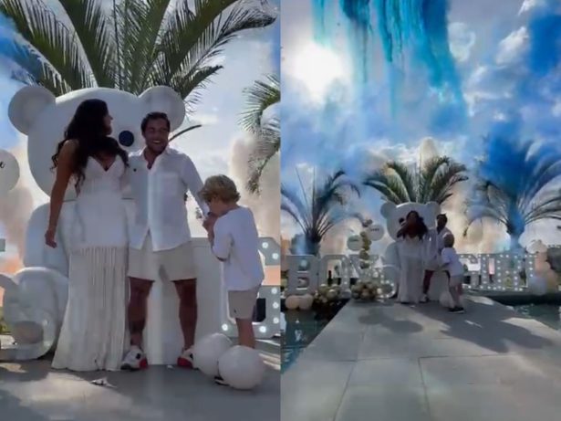 É menino! Thammy Miranda e Andressa Ferreira descobrem sexo do bebê em chá revelação