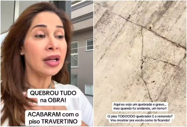 Maíra Cardi se revolta ao ver piso de R$ 2 milhões rachado em sua mansão: “Destruíram tudo”