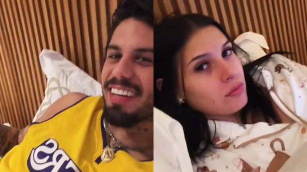 Após um dia longe das redes Zé Felipe e Ana Castela surgem juntinhos antes de dormir