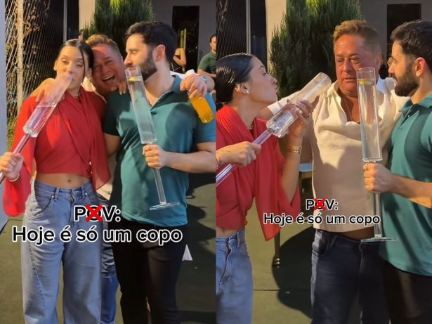 Ana Castela se diverte com Leonardo durante festa de Natal da família: “Só um copo”