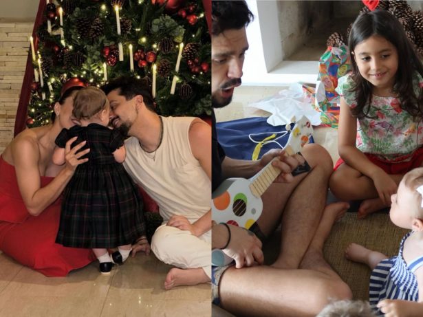 Luan Santana encanta ao mostrar Natal em família com Jade Magalhães e Serena