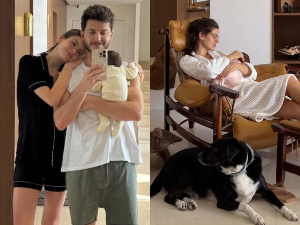 Camila Queiroz compartilha fotos do 1º mês da filha, Clara: “Vivendo meu maior sonho”