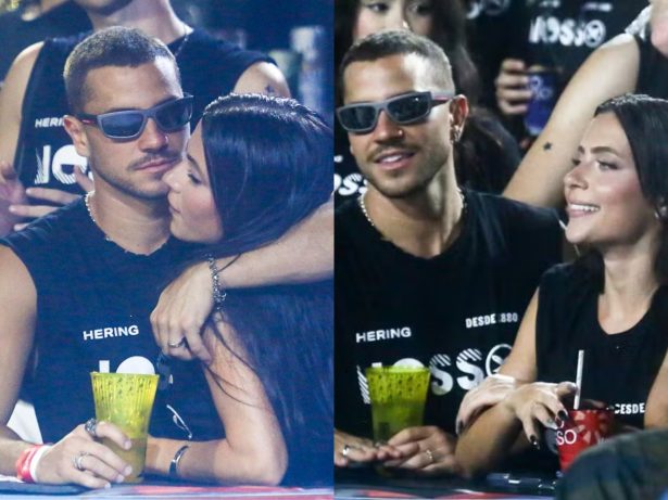 É amor! Jade Picon e André Lamoglia trocam beijos e exibem anéis combinando na Sapucaí