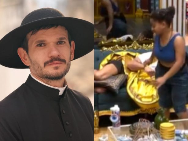 Padre Patrick reage ao pum de Milena na cara de Jonas: “Perderia minha salvação”