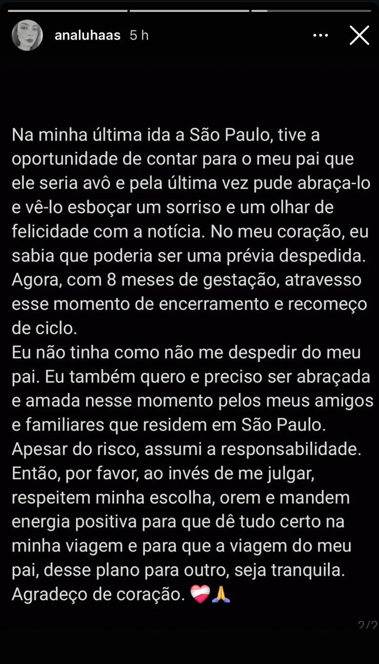 Reprodução: Instagram/@analuhaas