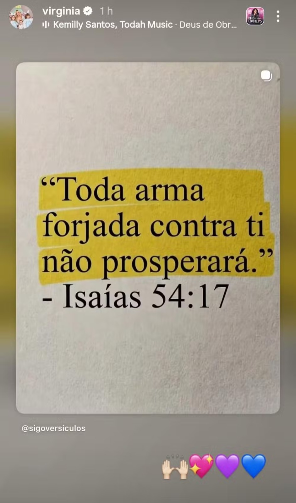 Virginia faz publicação misteriosa em meio a rumores de crise com Vini Jr.: "Não prosperará" 1 WhatsApp Image 2026 05 05 at 09.36.49